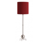 Lund Tall Table Lamp Round Red Shade