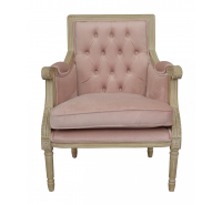 Pink Velvet Button Back Occasional Chair