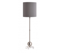 Lund Tall Table Lamp Round Grey Shade