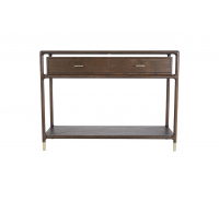 Lisa Dark Wood 2 Drawer Console Table with Gold Detail