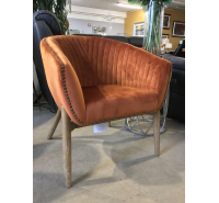 Rust Tub Chair with Antique Studding