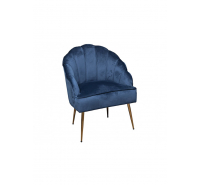 Shell Armchair (Blue with Gold Legs)