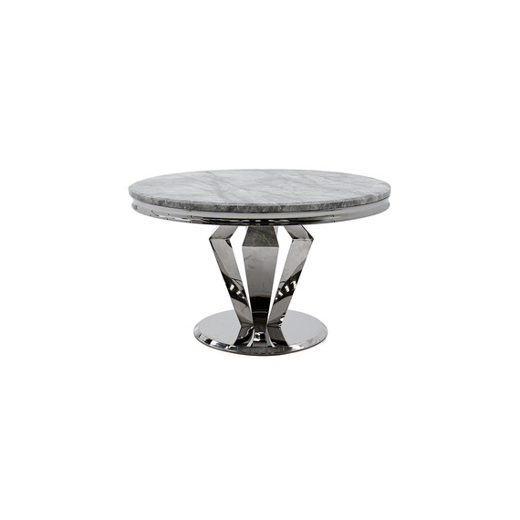 Sword Round Grey Marble Dining Table 130cm