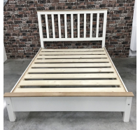 Anna Ivory & Oak Bed Frame