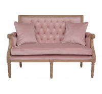 Pink Velvet Button Back Occasional Sofa