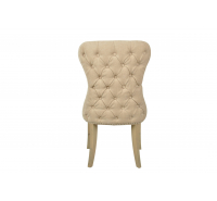 Herringbone Button Back Beige Fabric Dining Chair