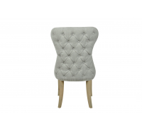Herringbone Button Back Grey Fabric Dining Chair - Grey