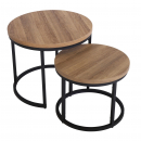 Latitude Round Nest of 2 Tables - Oak