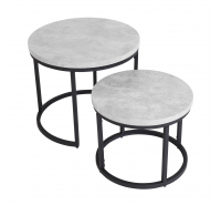 Latitude Round Nest of 2 Tables - Marble Effect