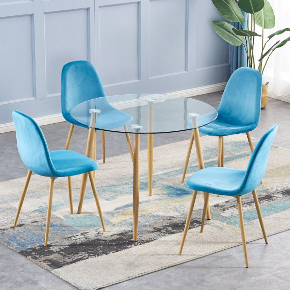 Bronx 1 Metre Round Glass Dining Set