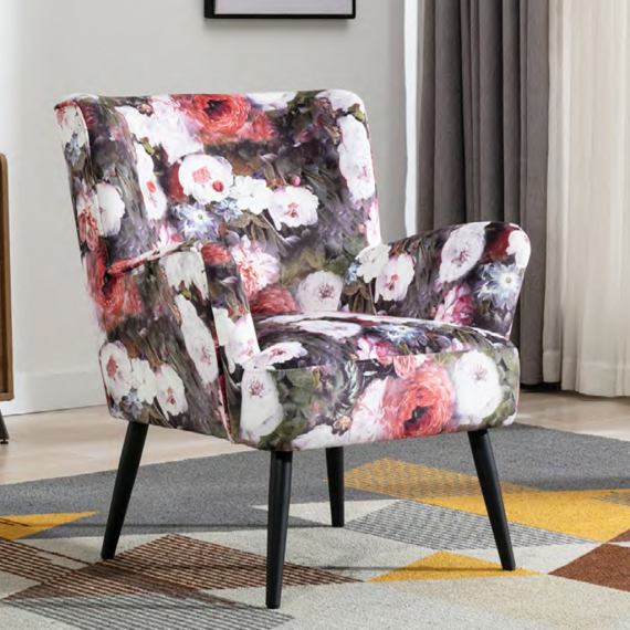 Mario Faversham White Floral Accent Chair