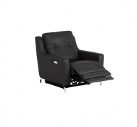 Cove Black Leather Recliner Armchair