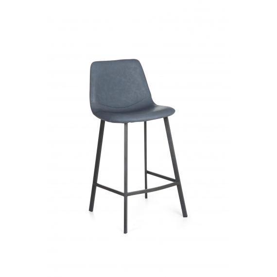 Barney Vintage Blue Faux Leather Counter Stool 65cm