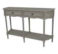 Heritage 2 Drawer/1 Shelf Hall Table - Grey with Gold Distress