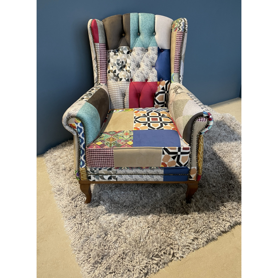 Patchwork Queen Anne Chair