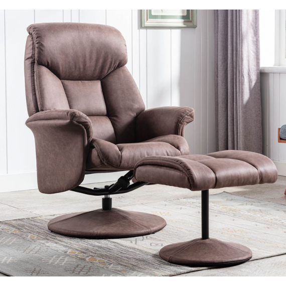 Chester Recliner Chair with Footstool (Fabric)