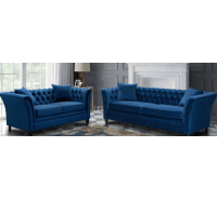 Karin Blue Velvet 3 Seater Sofa