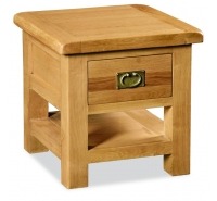 Sally Oak Lamp Table With Drawer