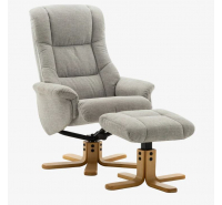 Prince Swivel Recliner Chair with Footstool - Beige