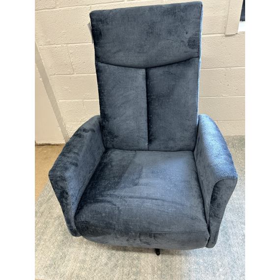 Jude Swivel Chair (Manual Recliner) - Blue